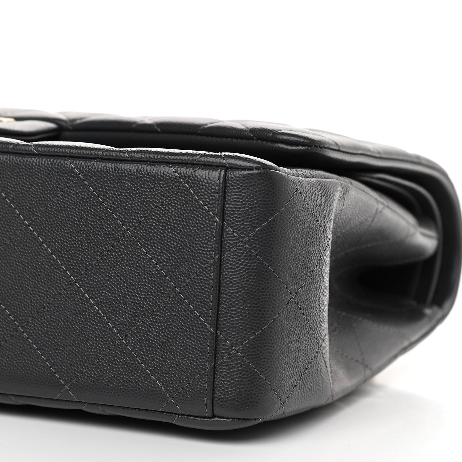 Chanel Caviar Quilted Maxi Double Flap Dark Grey 9 of 10