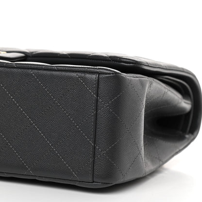 Chanel Caviar Quilted Maxi Double Flap Dark Grey 9 of 10