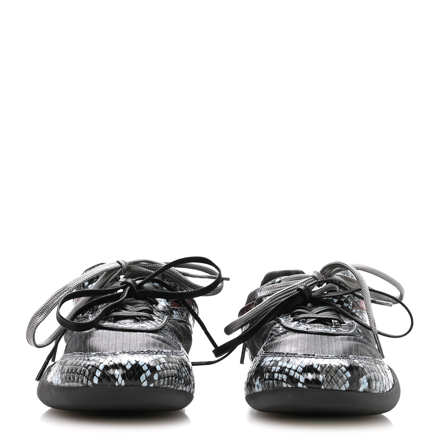 Miu Miu Nylon Technical Ayers Pitone Gymnasium Sneakers 38 Blue Multicolor 3 of 8