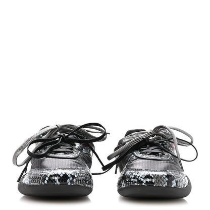 Miu Miu Nylon Technical Ayers Pitone Gymnasium Sneakers 38 Blue Multicolor 3 of 8