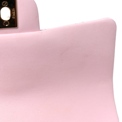 Chanel Lambskin Quilted Mini Top Handle Rectangular Flap Light Pink 11 of 12
