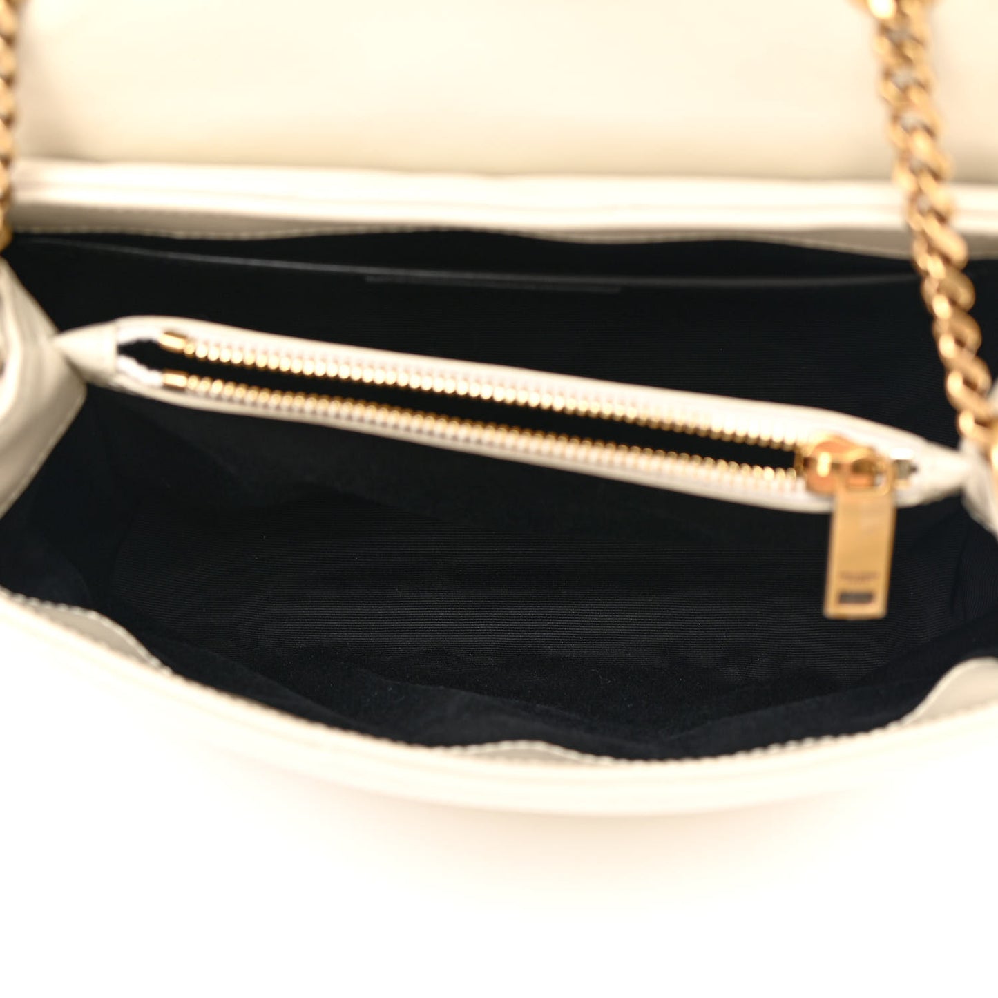 Calfskin Y Quilted Monogram Small Loulou Chain Satchel Crema Soft