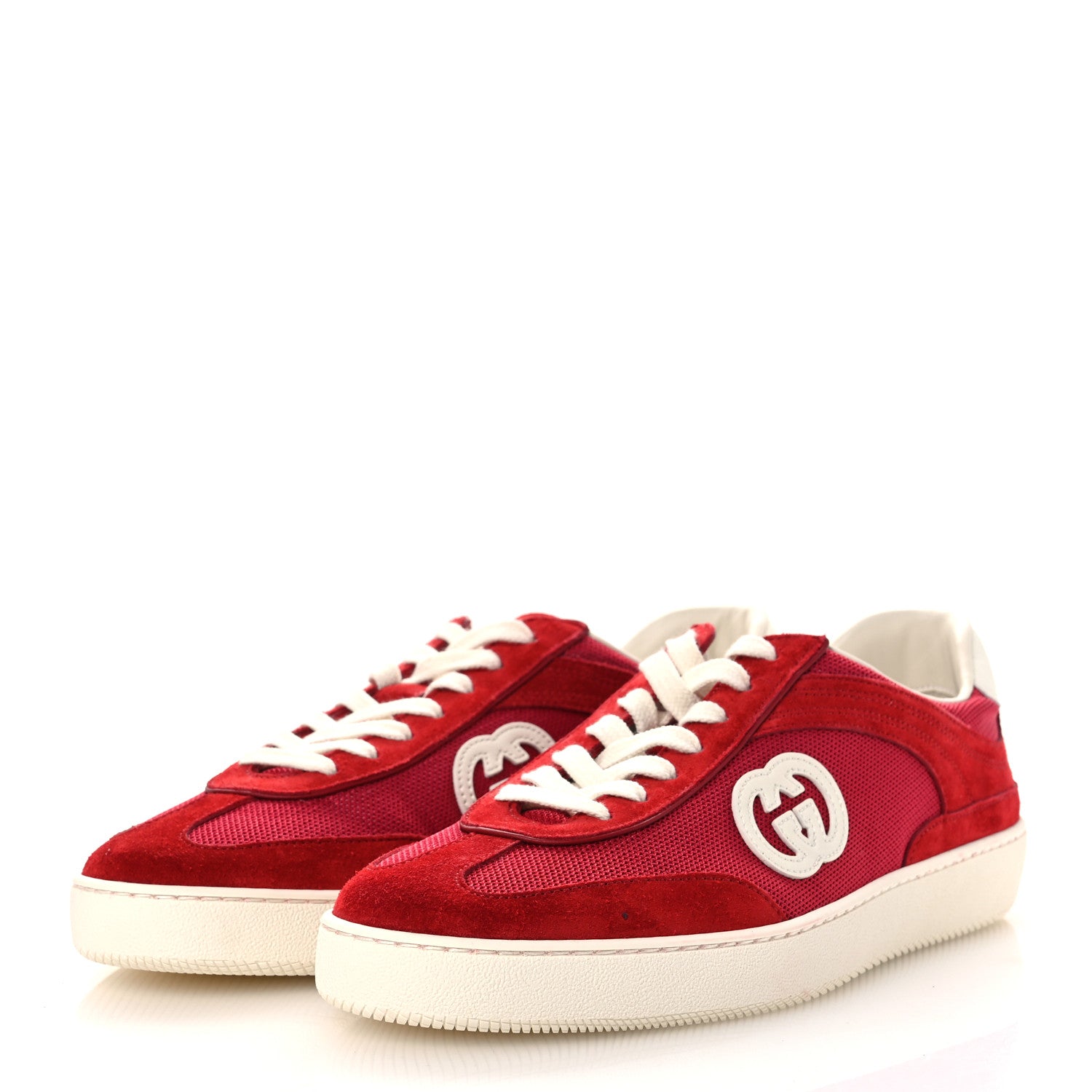 Gucci Suede Nylon Mens G75 Sneaker 8 Red 4 of 11