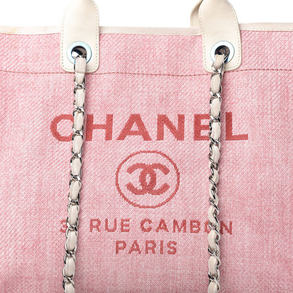 Chanel Canvas Medium Deauville Tote Pink 10 of 13