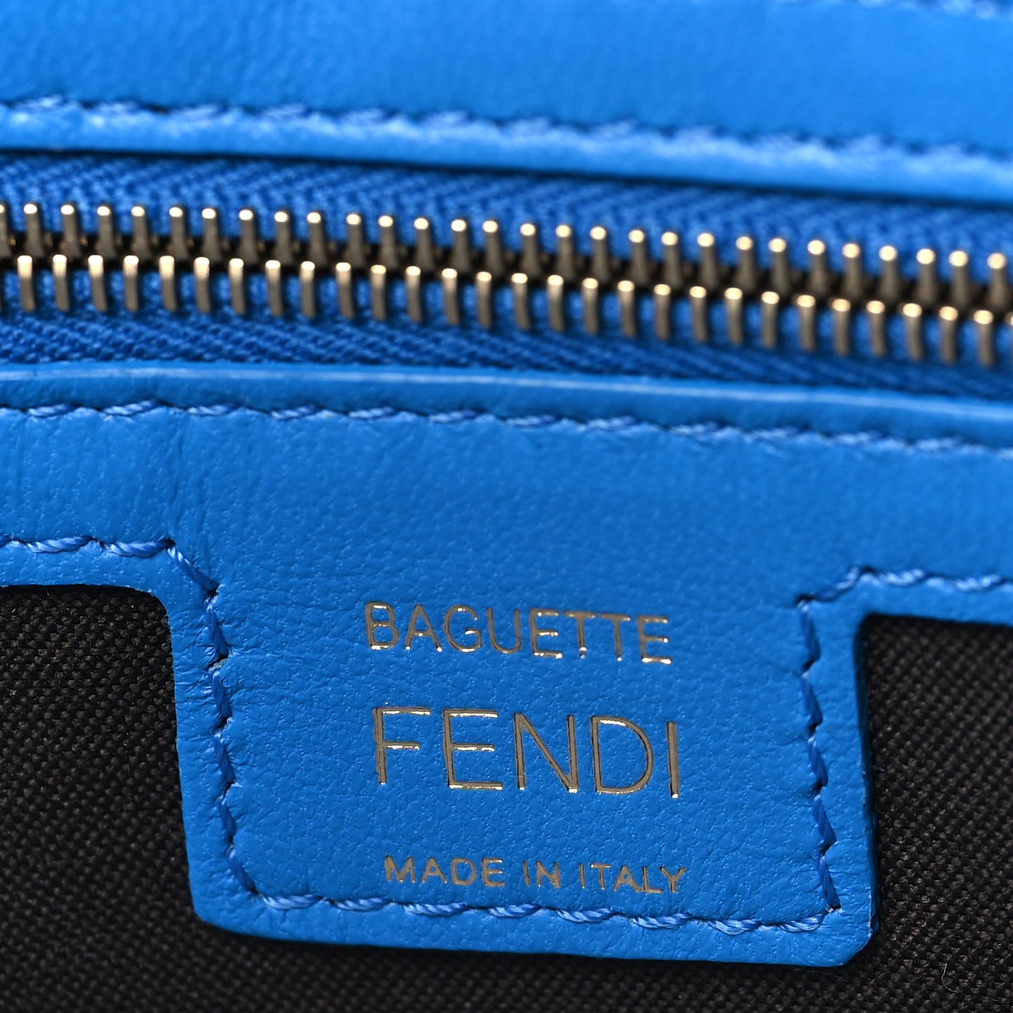 Nappa FF 1974 Embossed Baguette Blue Royal