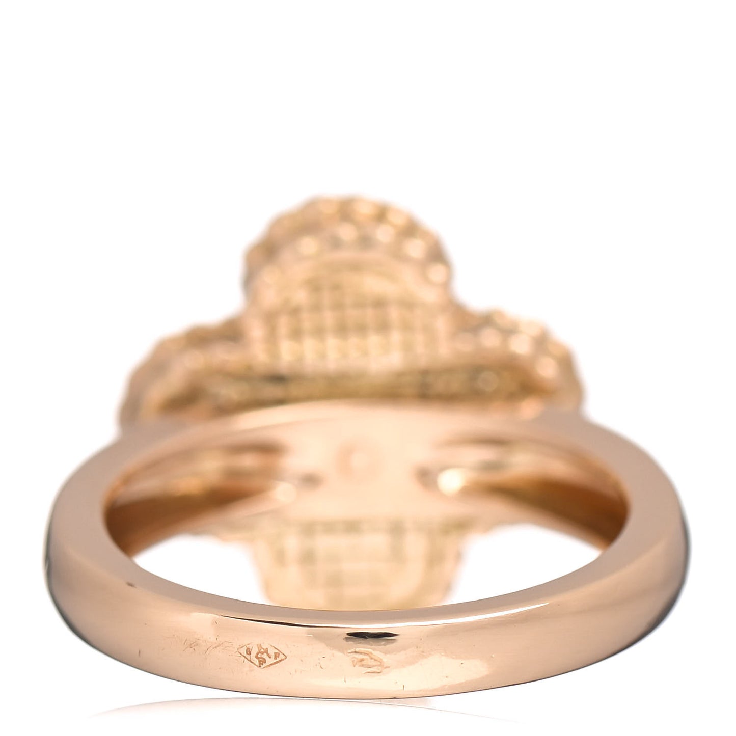 18K Yellow Gold Diamond Black Onyx Vintage Alhambra Ring 48 4.5