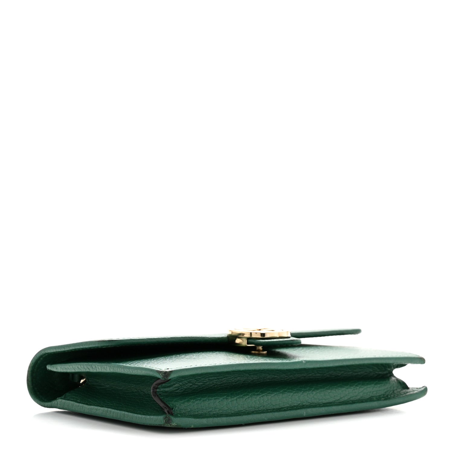 Gucci Dollar Calfskin Interlocking G Chain Wallet Emerald 4 of 17