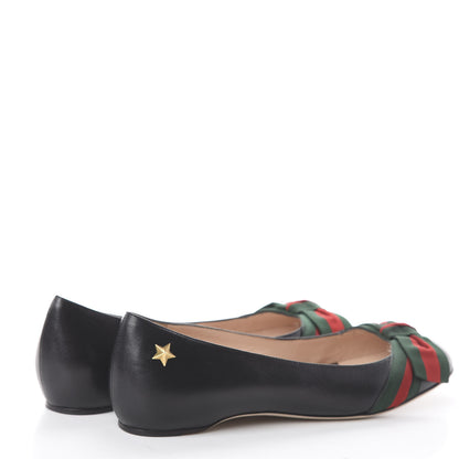 Gucci Calfskin Web Ballerina Flat 37 Black 4 of 7