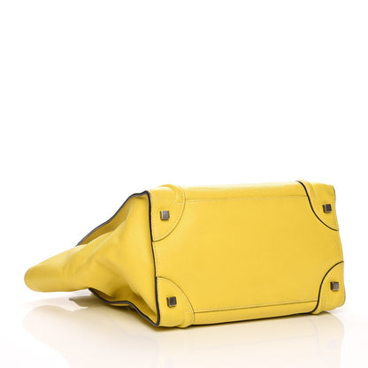 Celine Drummed Calfskin Mini Luggage Citron 4 of 7