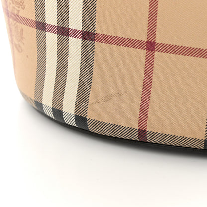 Burberry Haymarket Check Colours Small Lorne Bucket Crossbody Black 14 of 15