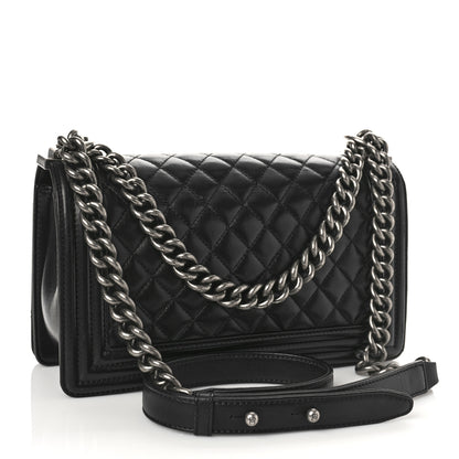 Chanel Calfskin Quilted Medium Boy Flap Black 3 of 11