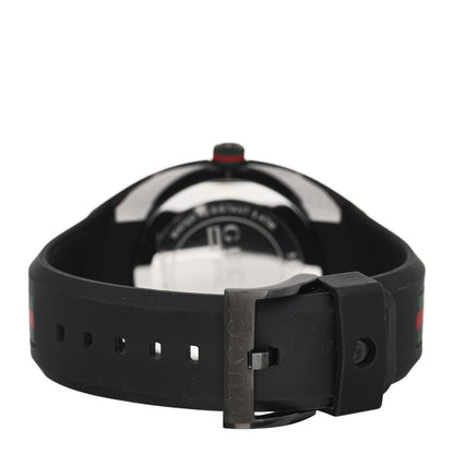 Gucci Stainless Steel Rubber 46mm Sync Web Quartz Watch Black 3 of 4