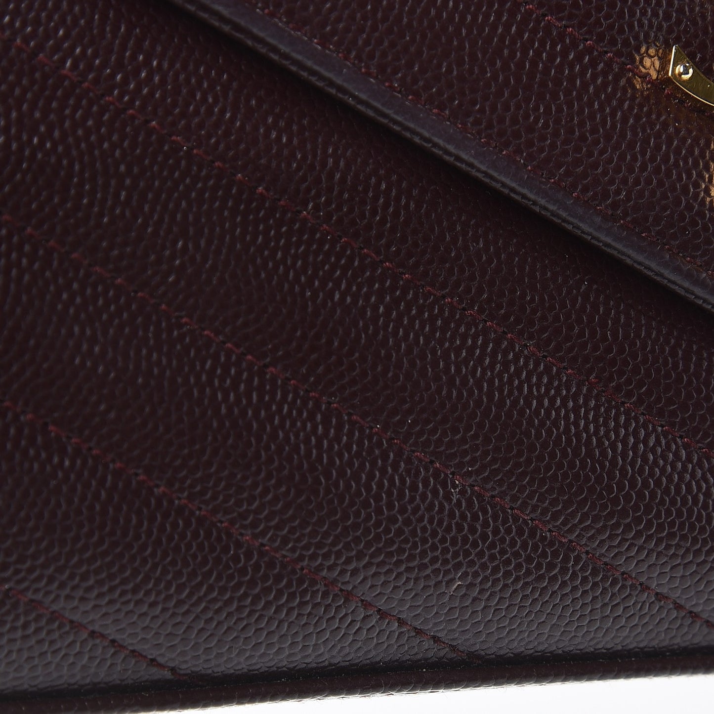 Grain De Poudre Matelasse Chevron Monogram Chain Wallet Burgundy