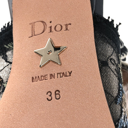 Christian Dior Mesh Butterly Embroidered J'Adior Slingback 65mm Pumps 36 Black 8 of 12