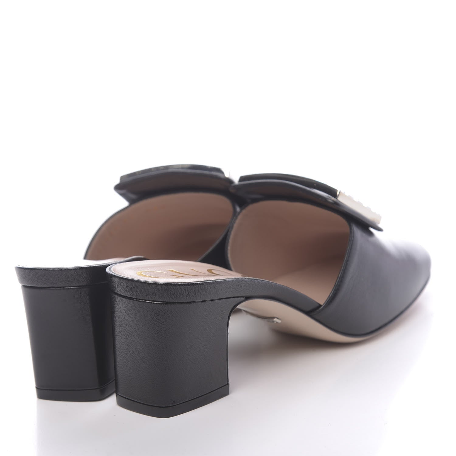 Gucci Malaga Kid Crystal Square G Madelyn Mules 37 Black 4 of 9