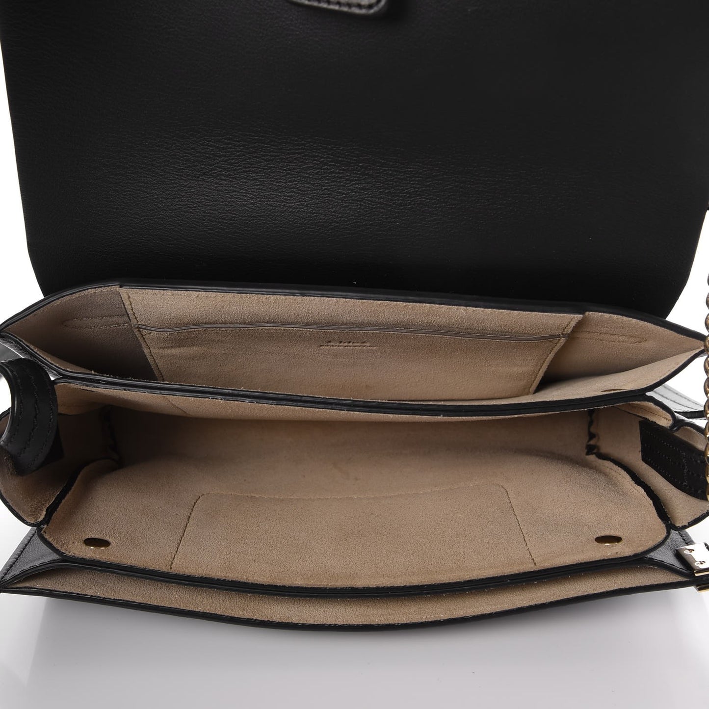 Suede Calfskin Small Faye Shoulder Bag Black