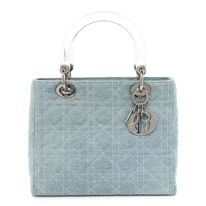 Christian Dior Denim Cannage Medium Lady Dior Light Blue 1 of 14