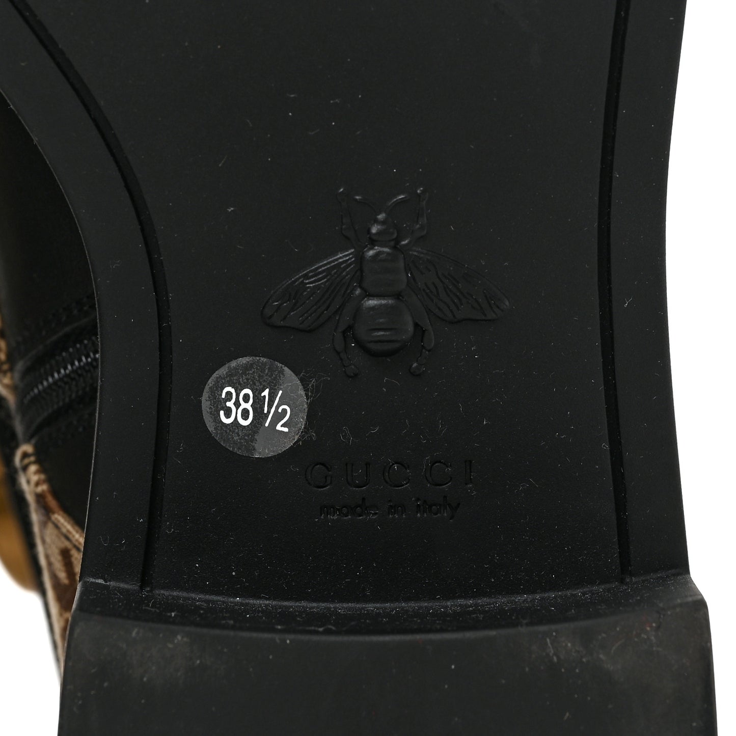 Flores Calfskin Monogram Maxi GG Nappa Matelasse Double G 40mm Ankle Boots 38.5 Black Camel Ebony