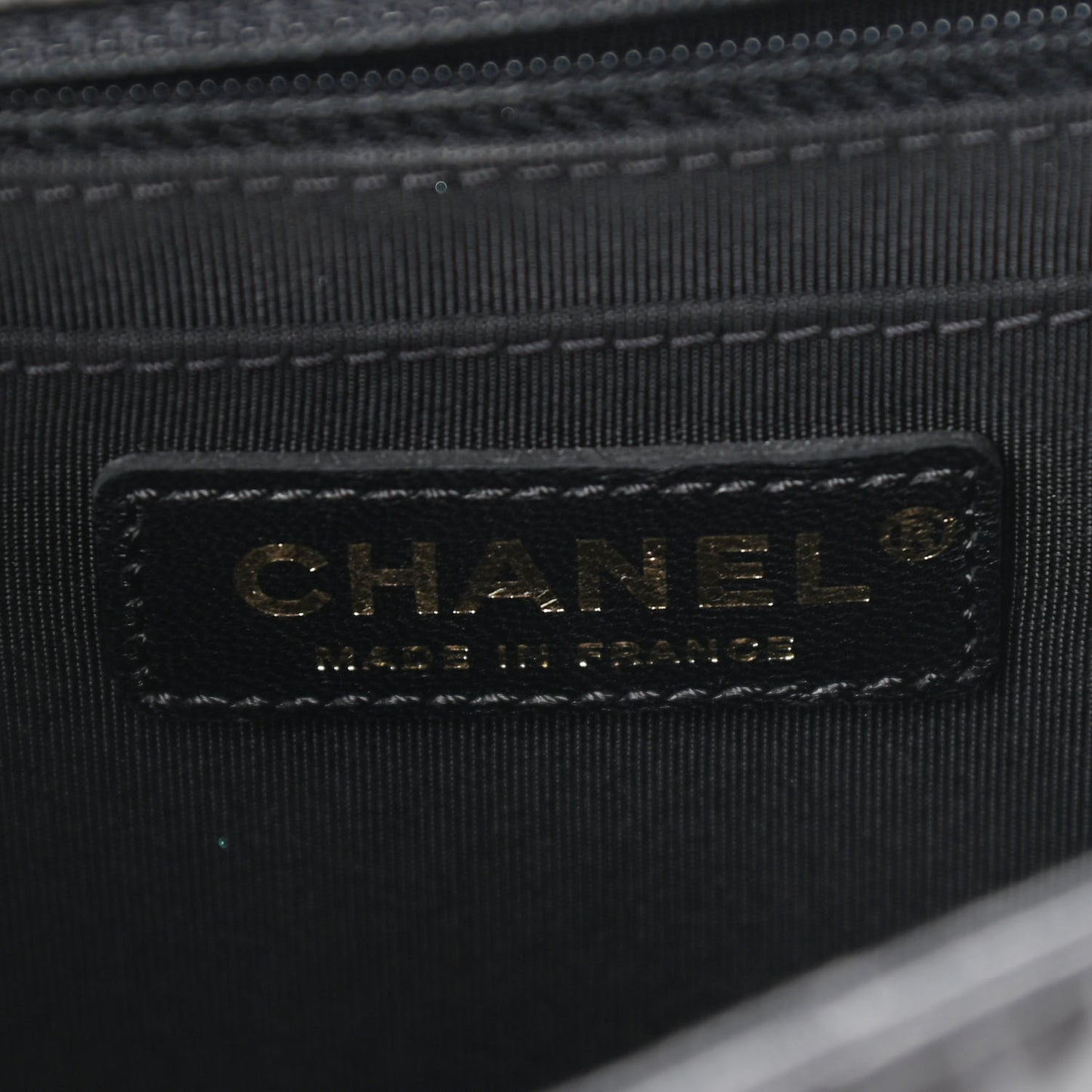 Calfskin Chevron Quilted Top Handle Flap Black