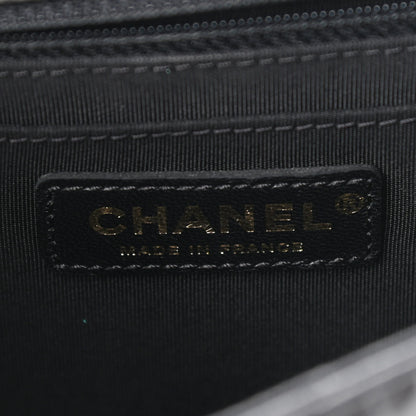 Chanel Calfskin Chevron Quilted Top Handle Flap Black 6 of 12
