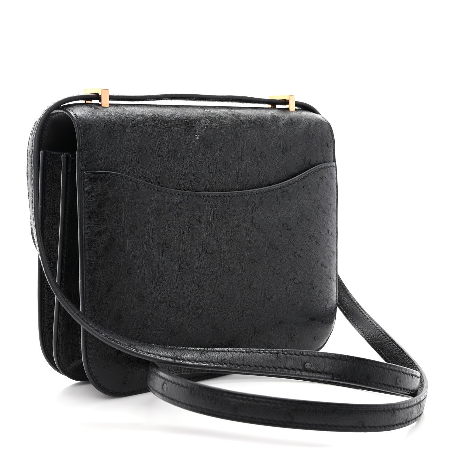 Hermes Ostrich Constance 18 Black 3 of 12