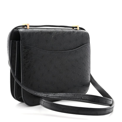 Hermes Ostrich Constance 18 Black 3 of 12