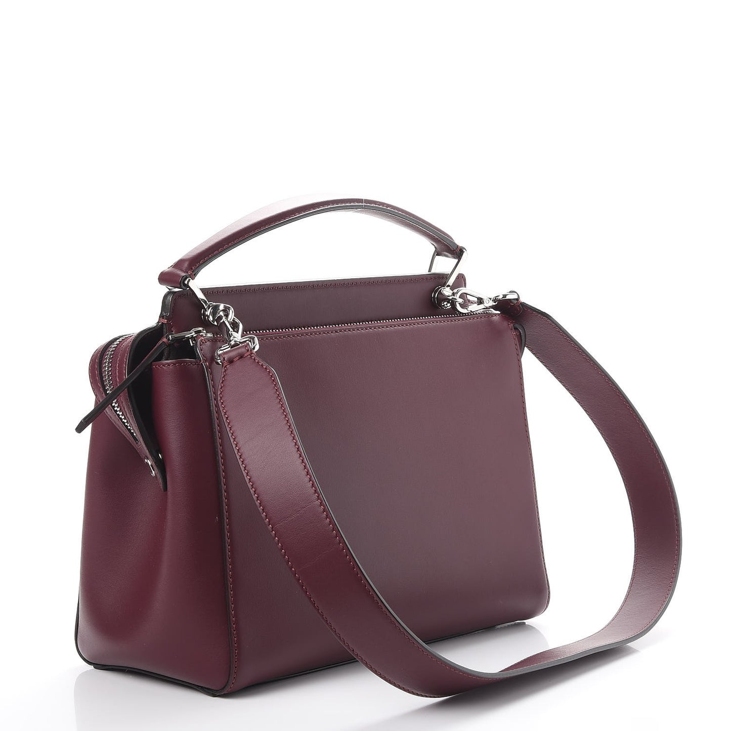 Vitello Baltico Dolce Shiny Nappa Lace Up DotCom Satchel Bordeaux