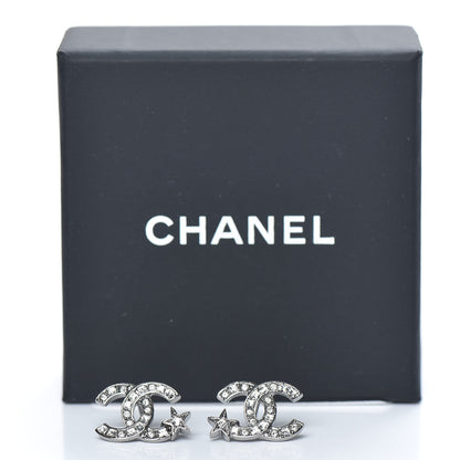 Chanel Crystal CC Starfall Earrings Silver 5 of 5