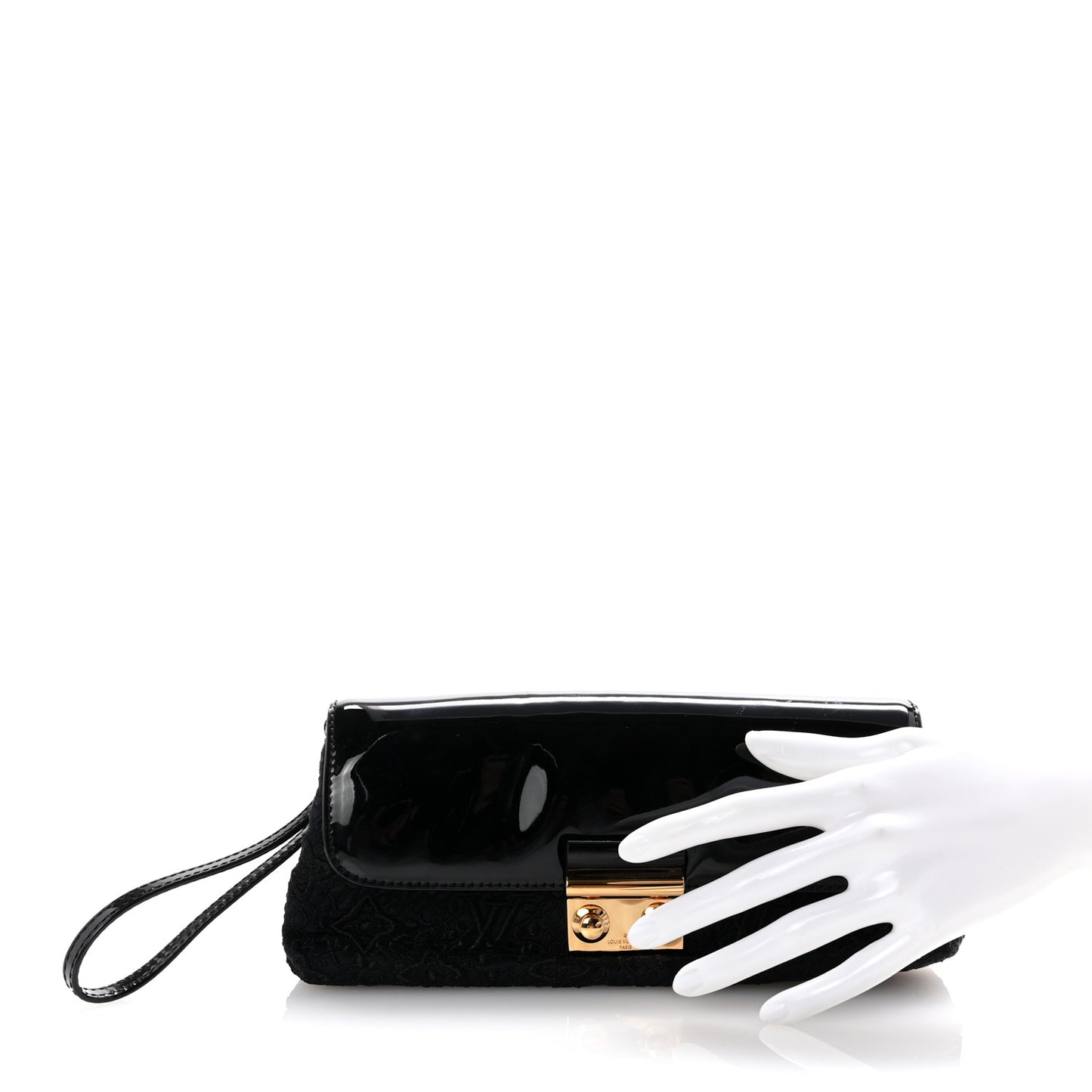 Satin Dentelle Pochette Black