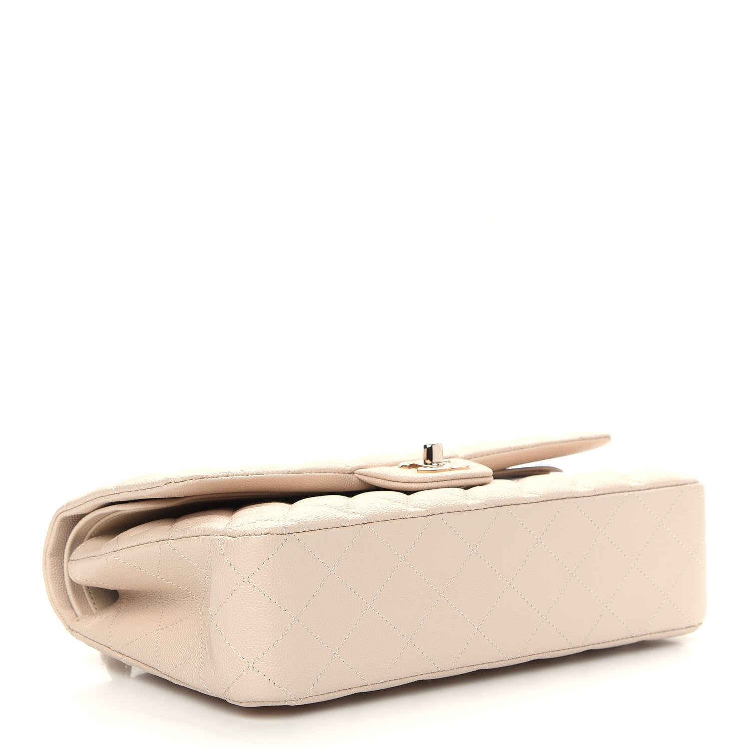 Chanel Caviar Quilted Medium Double Flap Light Beige 3 of 8