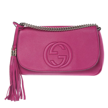 Gucci Cellarius Calfskin Medium Soho Flap Crossbody Bright Bouganville 1 of 11