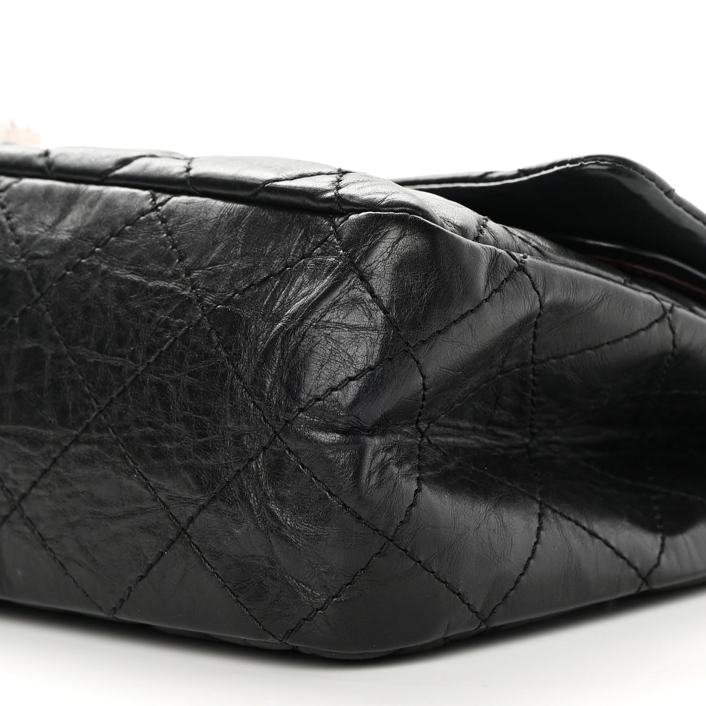 Aged Calfskin Quilted 2.55 Reissue 227 Flap Black