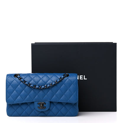 Chanel Crumpled Calfskin Quilted Medium Double Flap Blue 12 of 12