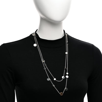 Hermes Sterling Silver 18K Rose Gold Confettis Long Necklace 2 of 6