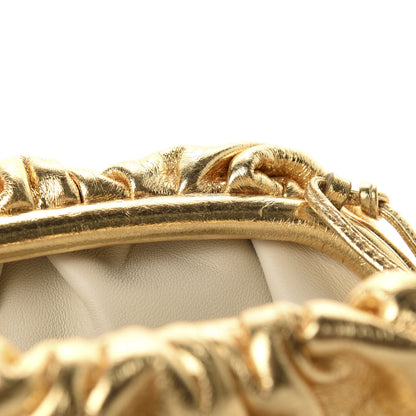 Bottega Veneta Metallic Crinkled Lambskin The Mini Pouch Oro 8 of 11