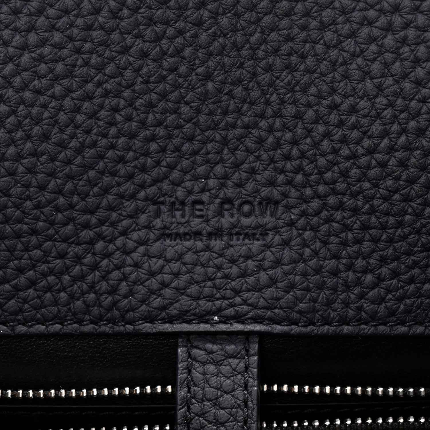 The Row Grained Calfskin Margaux Shoulder 12 Dark Navy 11 of 17
