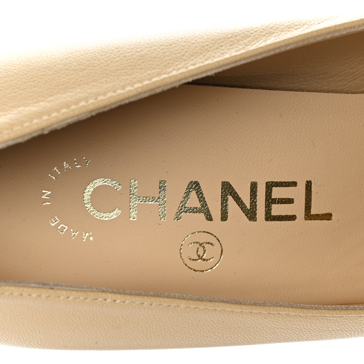 Chanel Lambskin Grosgrain Pearl Cap Toe Pumps 40 Beige Black 7 of 8