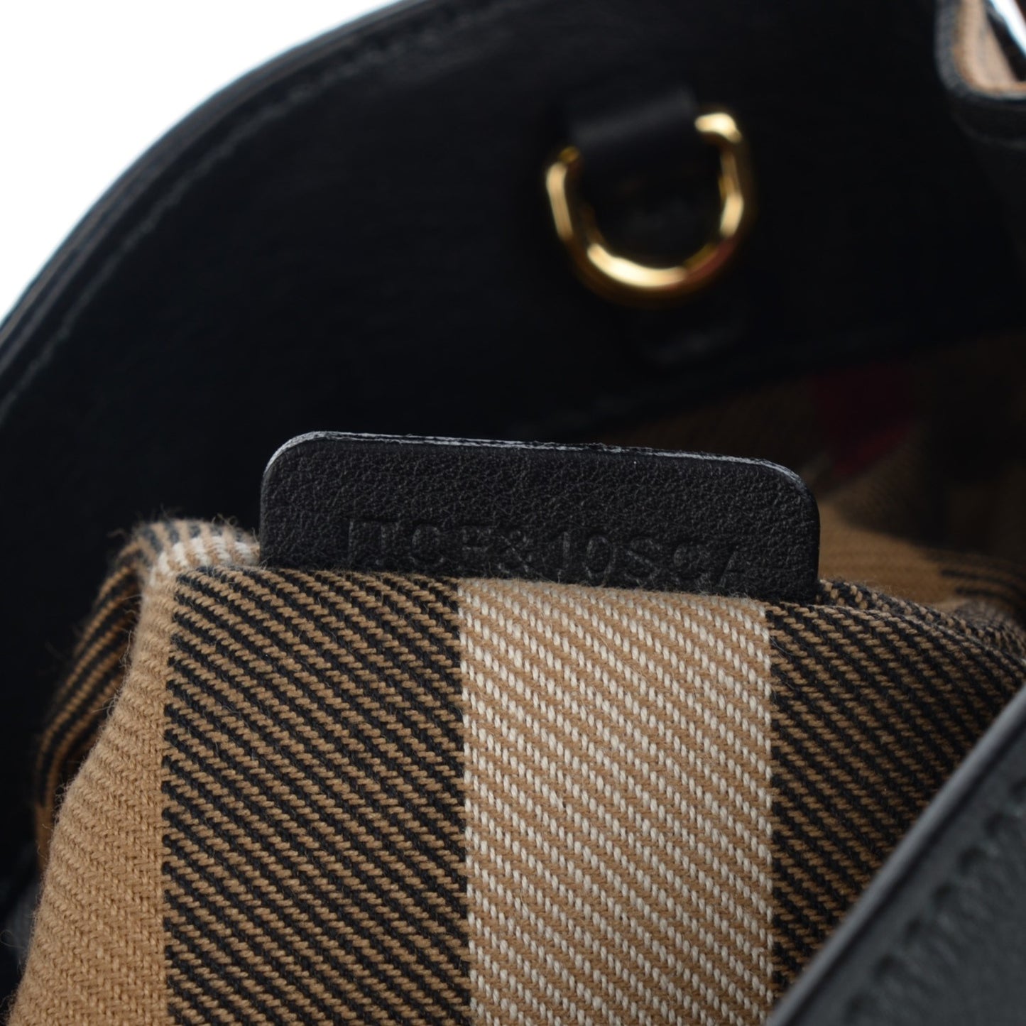 Grainy Calfskin House Check Medium Banner Tote Black