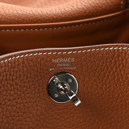 Hermes Taurillon Clemence Mini Lindy 20 Gold 6 of 13