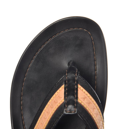Louis Vuitton Mens Rubber Canvas Vachetta Thong Sandals 6 Black 8 of 10