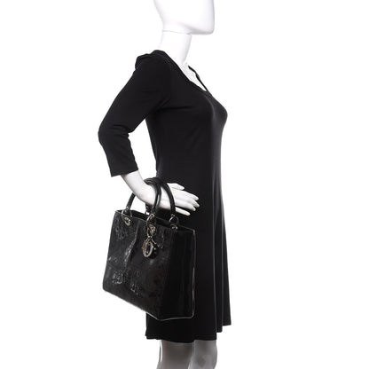 Christian Dior Patent Cannage Stitched Large Lady Dior Black 2 of 10