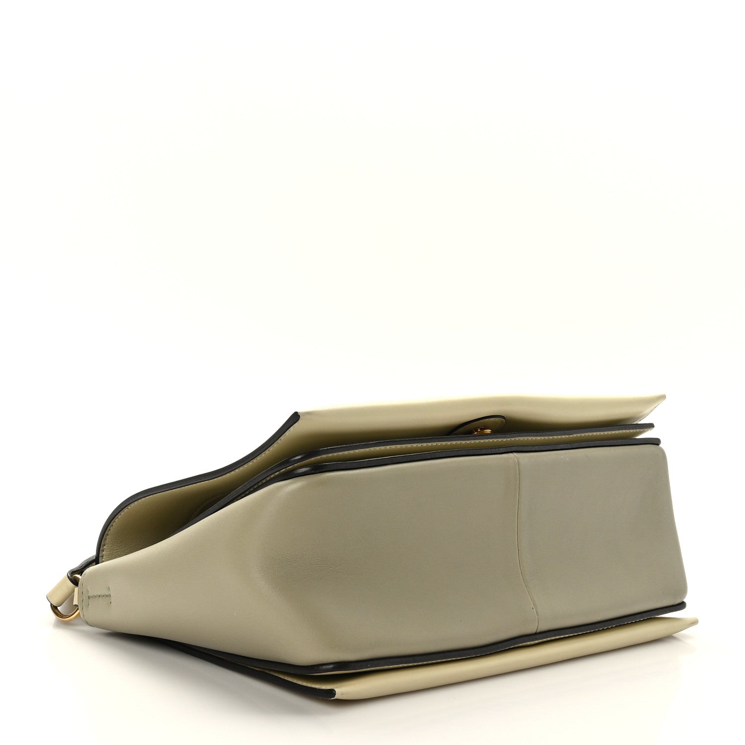 Celine Shiny Smooth Calfskin Medium Frame Shoulder Bag Chalk Mastic 4 of 9