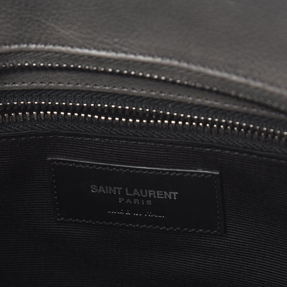 Saint Laurent Sheepskin Matelasse Chevron Large Monogram Shopping Bag Light Coal 10 of 22