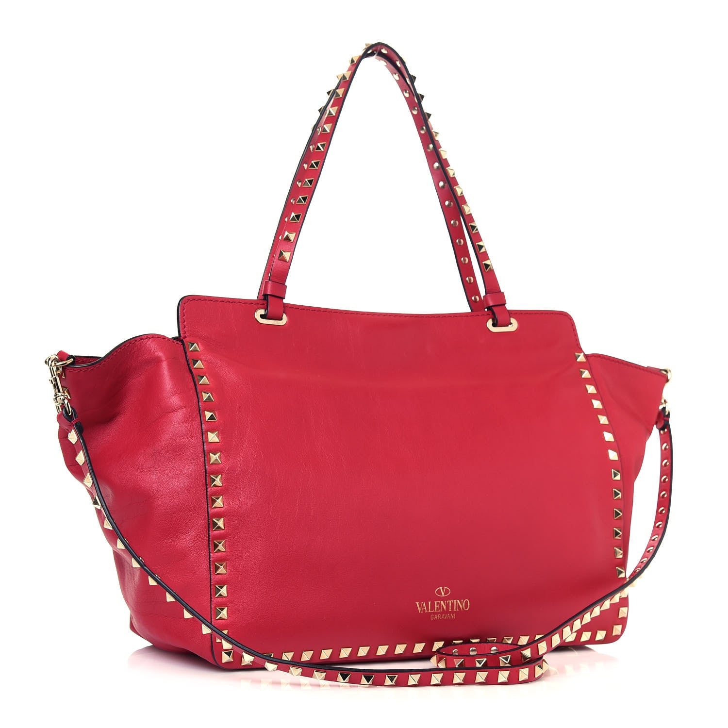 Valentino Garavani Vitello Medium Rockstud All Over Tote Cyclamin 3 of 14