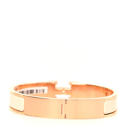 Hermes Enamel Narrow Clic Clac H Bracelet GM Beige Nacre 3 of 5