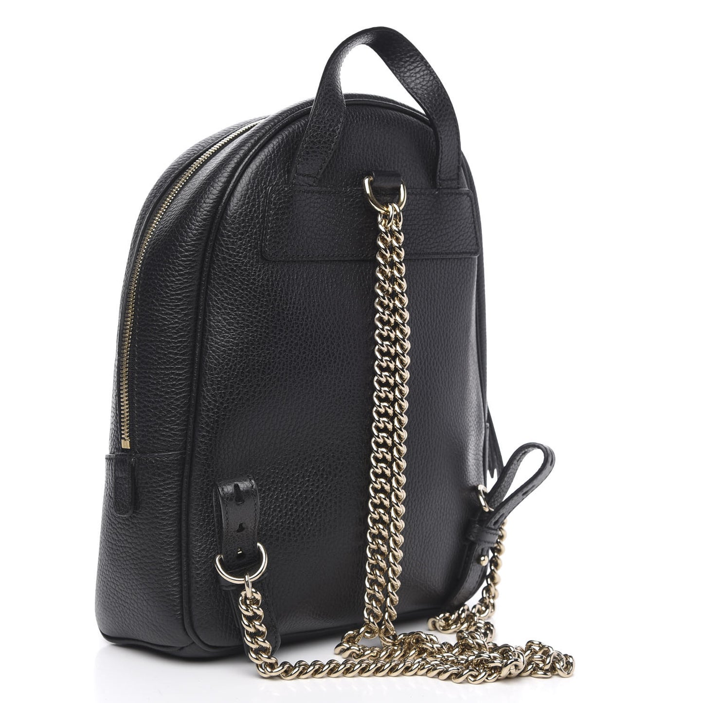 Pebbled Calfskin Soho Chain Backpack Black