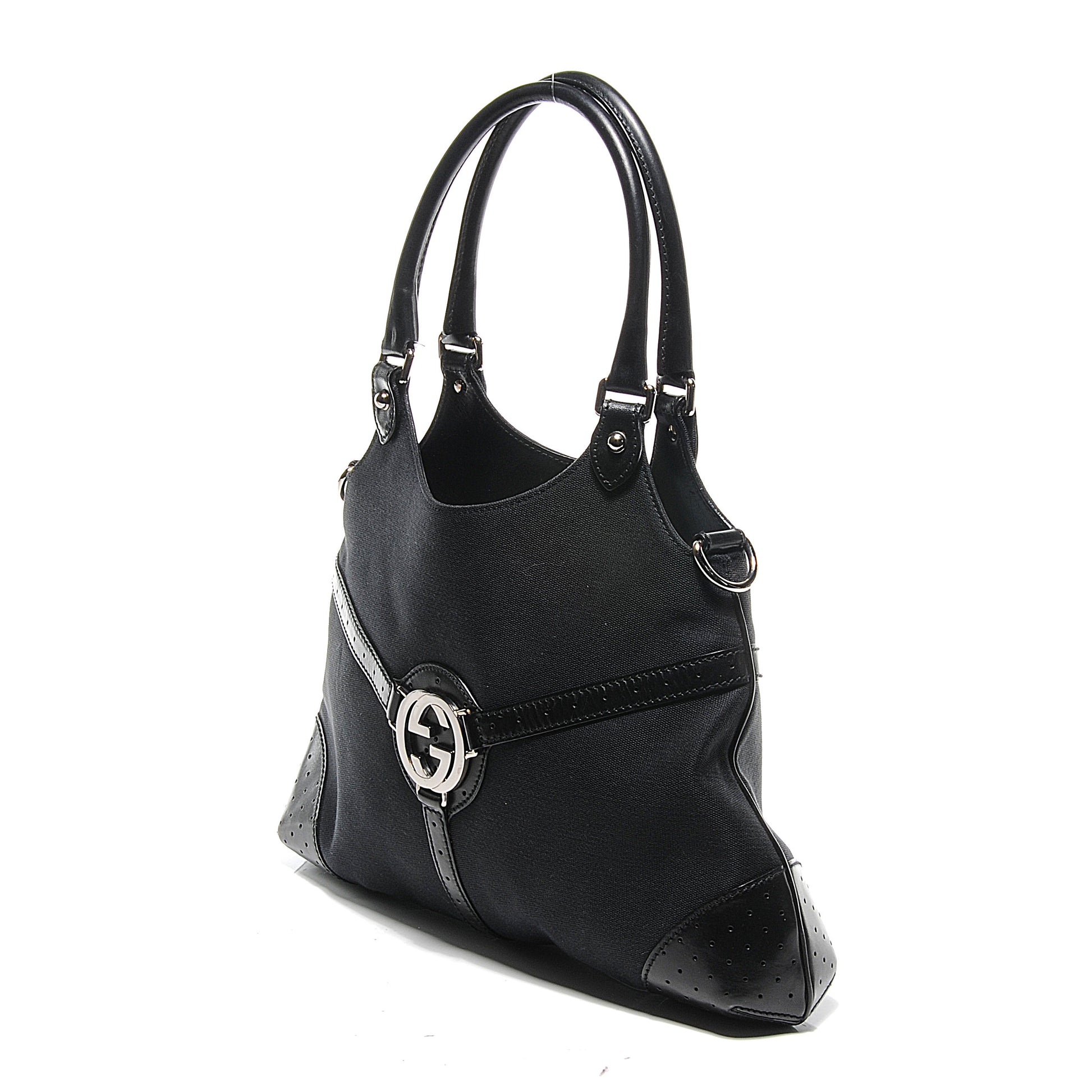 Gucci Canvas Reins Hobo Black 3 of 8