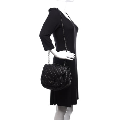 Chanel Lambskin Quilted Messenger Flap Black 2 of 12