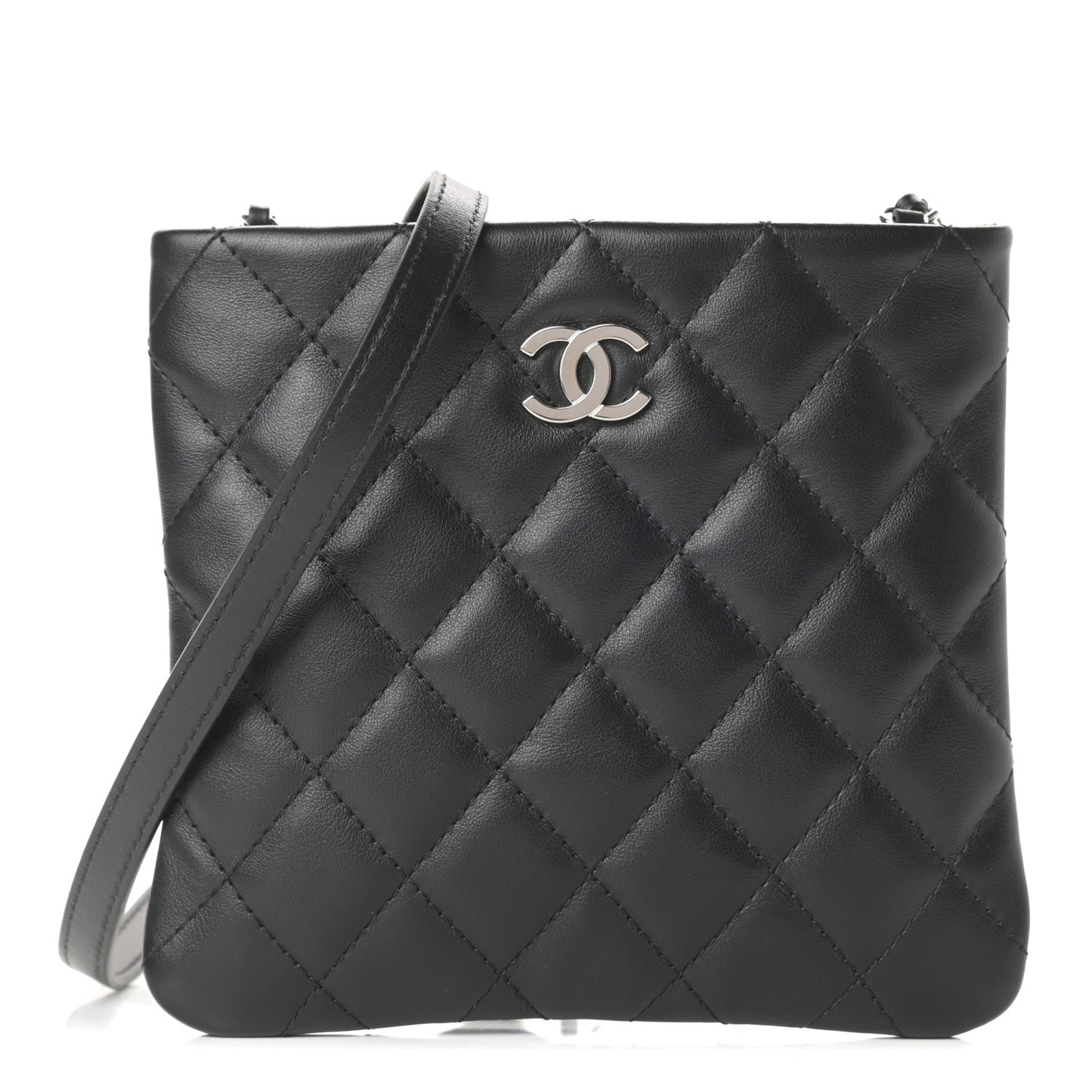 Lambskin Quilted Crossbody Bag Black