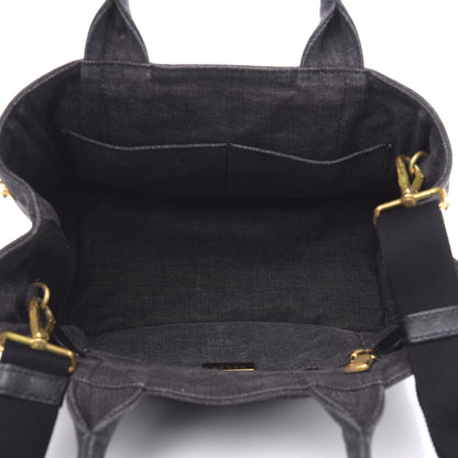 Prada Denim Robot Tote Bag Black 5 of 13